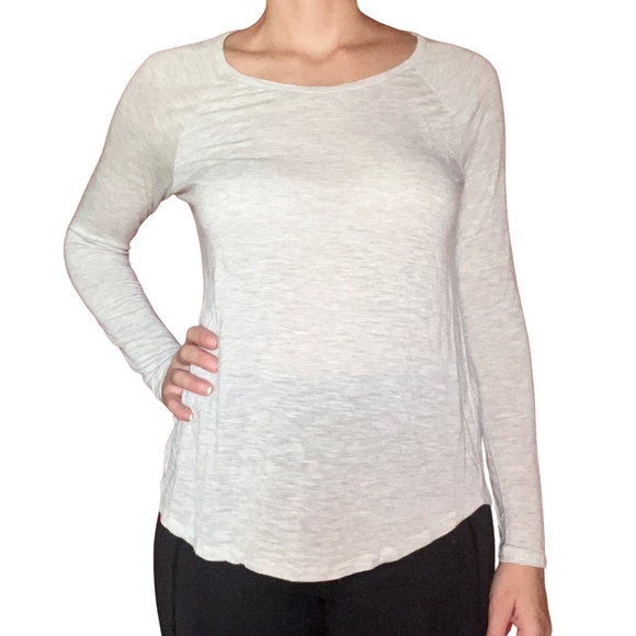 Tops | Long Sleeve Gray Tissue Tee | Poshmark